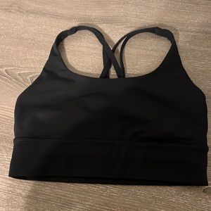 Lululemon energy longline sports bra black size 8